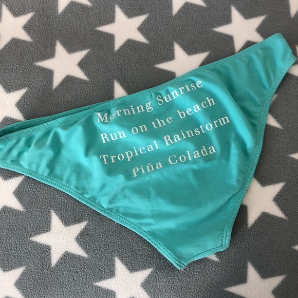 Wildfox Blue Morning Sunrise Logo Flounce Bikini - Picture 6 of 8